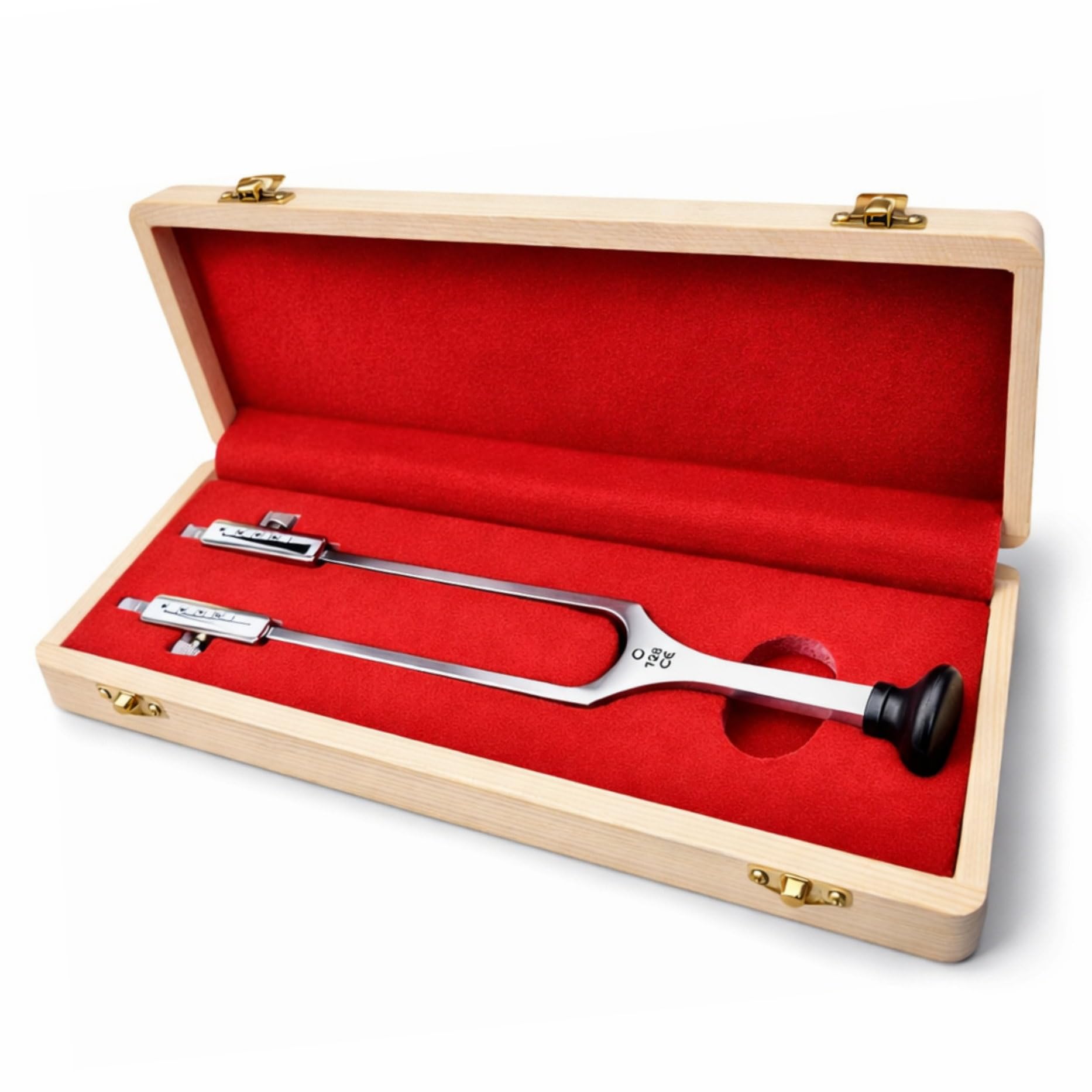 Stimmgabel Rydel-Seiffer, abnehmbare Dämpfer c128/64 Hz, Skalen wasserfest