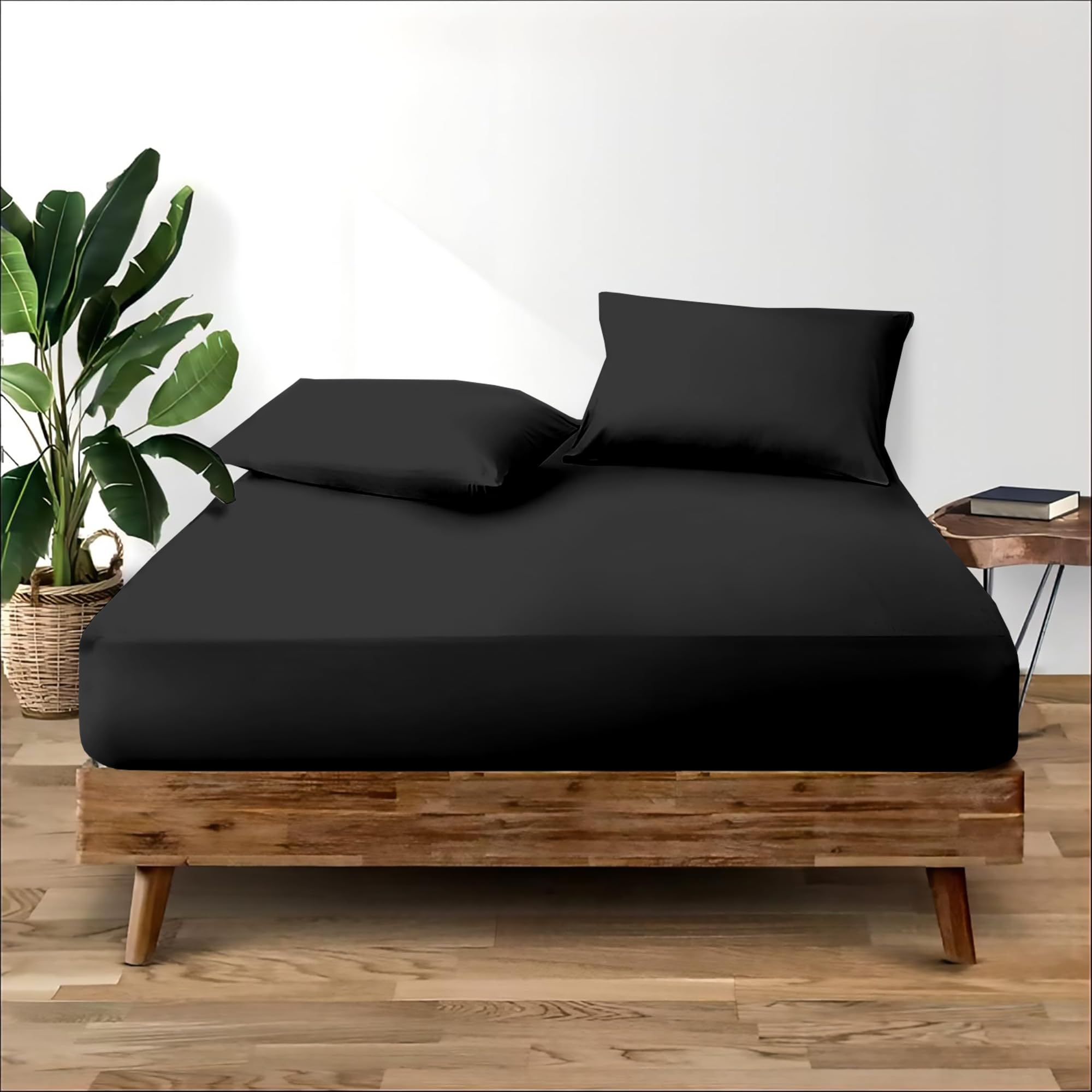 Cotton Comfort Bedding Single Fitted Sheet Deep 35cm for Single Bed 100% Egyptian Cotton 400 Thread Count Fitted Bed Sheets Single Comfortable & Breathable Super Soft Bed Sheets — image 1