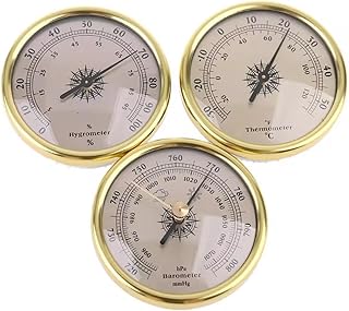 Barometer,Barometer Indoor,Barometer Thermometer Hygrometer,Barometers for The Home Wall,2.83 in Analog Weather Station,Dial Type Barometer,for Home Wall,Fishing Boat,Office,Terrace