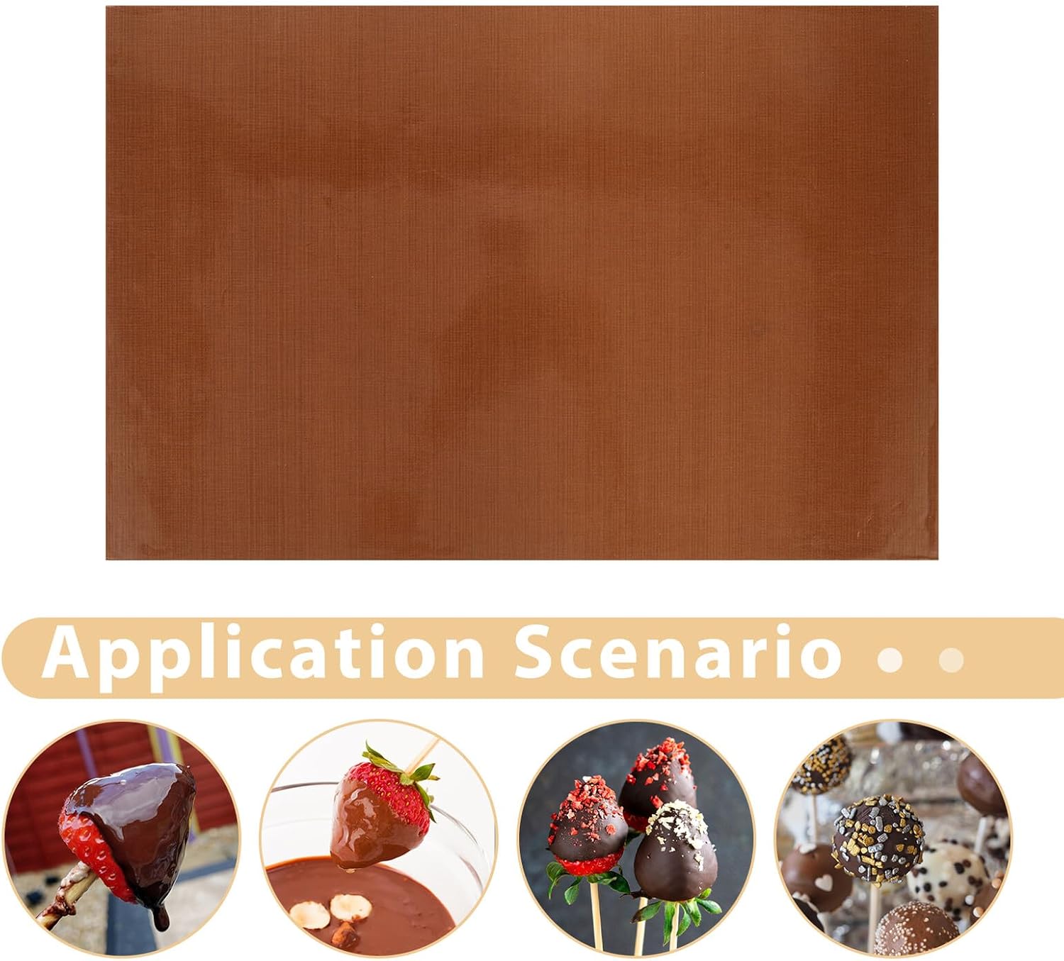 Non-stick Candy Making Mat 30x45cm Single-side Tanghulu Board for Chocolate Fruit Coating Caramel Decorating Kitchen Baking Tool