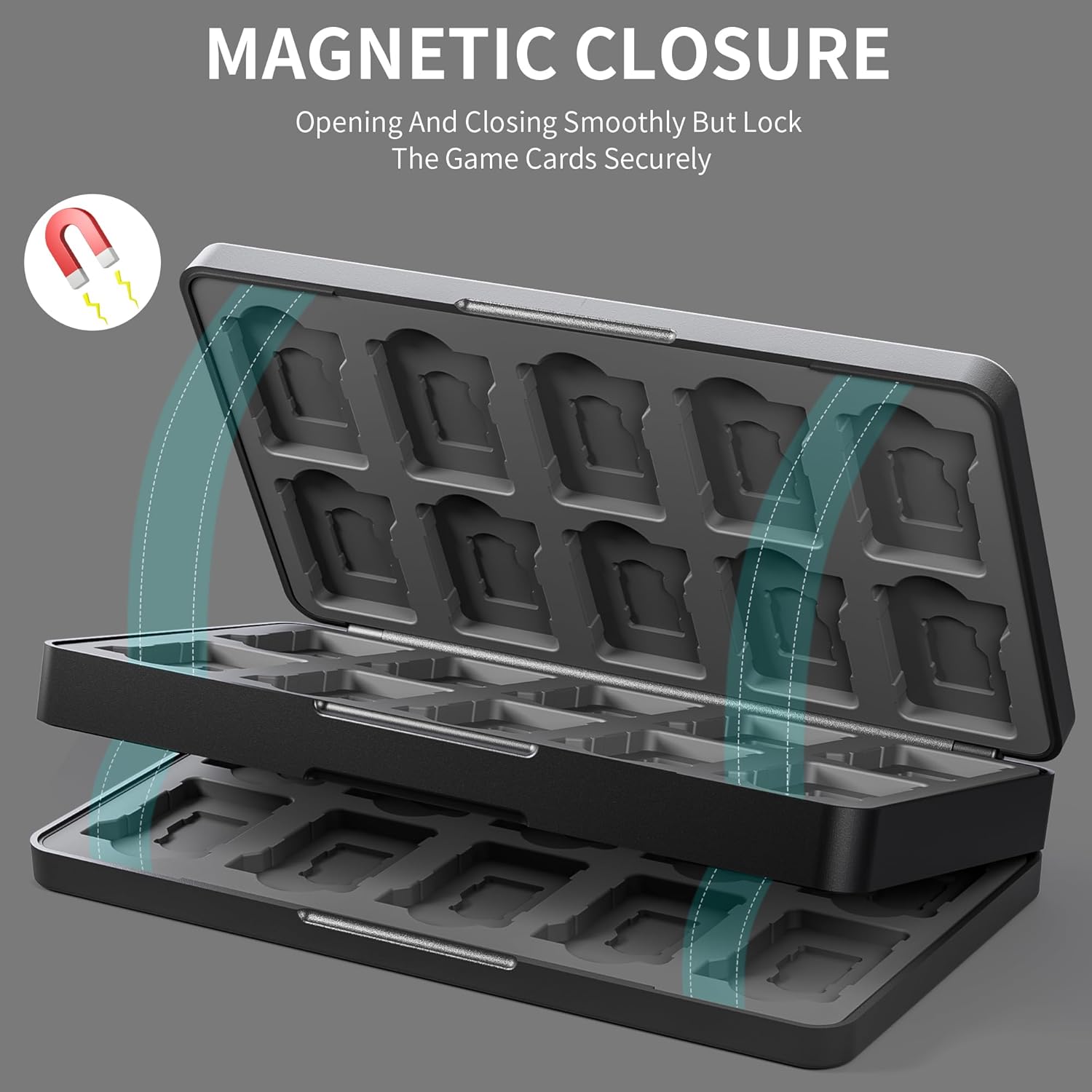 FANPL Game Case Holder for Nintendo Switch 2/1/Switch OLED/Lite, 40 Game Card and 40 Micro SD Card Slots Portable Storage Case for Switch 2, Cartridge Box with Hard Shell & Soft Liner - Image 5