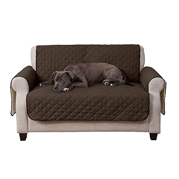 Furhaven Pet Reversible Water-Resistant Loveseat Protector, Espresso/Clay