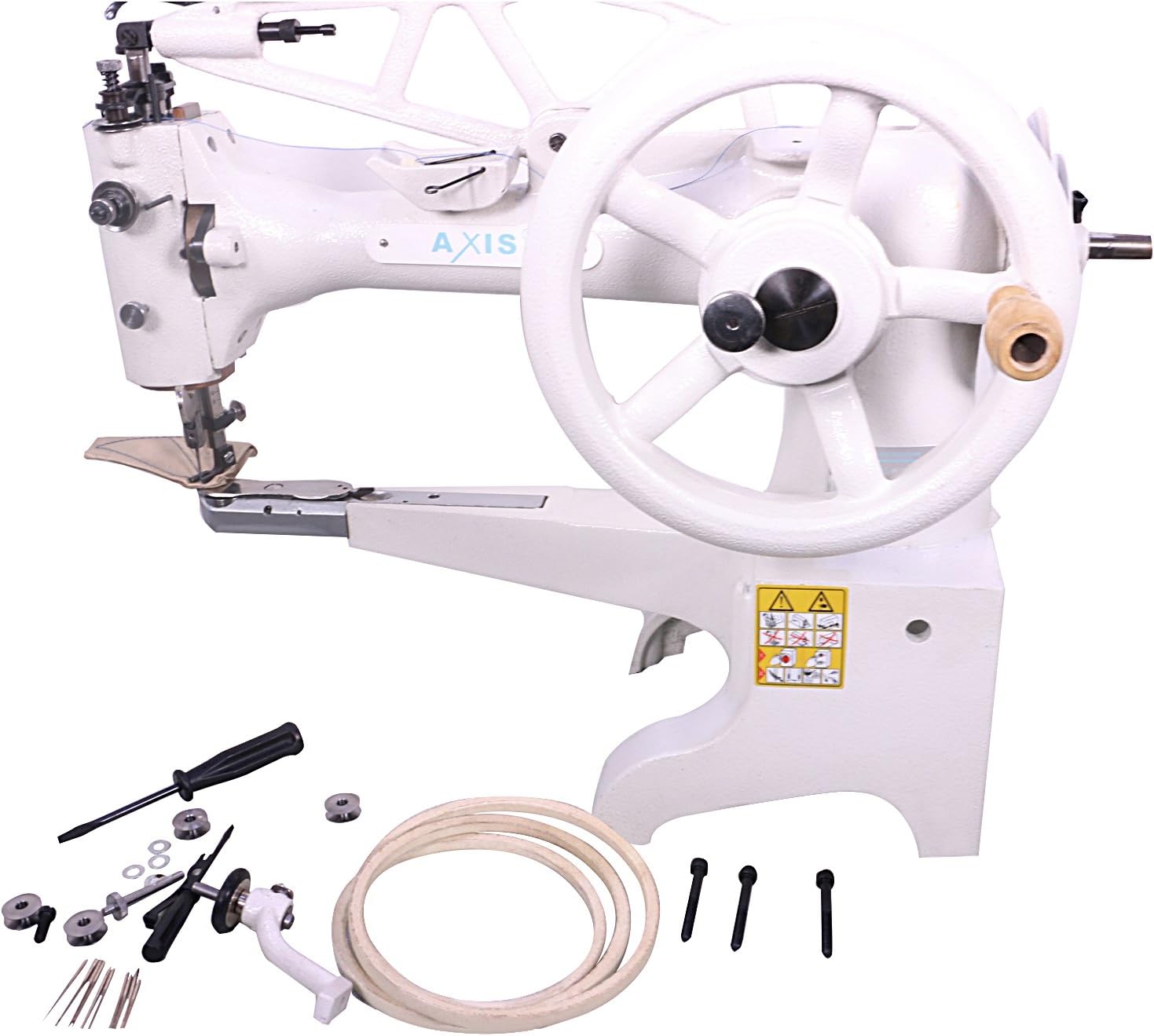 AXIS 2972B Patch Leather Industrial Sewing Machine Shoe Repair Boot Patcher Canvas Bags Pouches Single Needle Lockstitch Cylinder Hand Crank DIY
