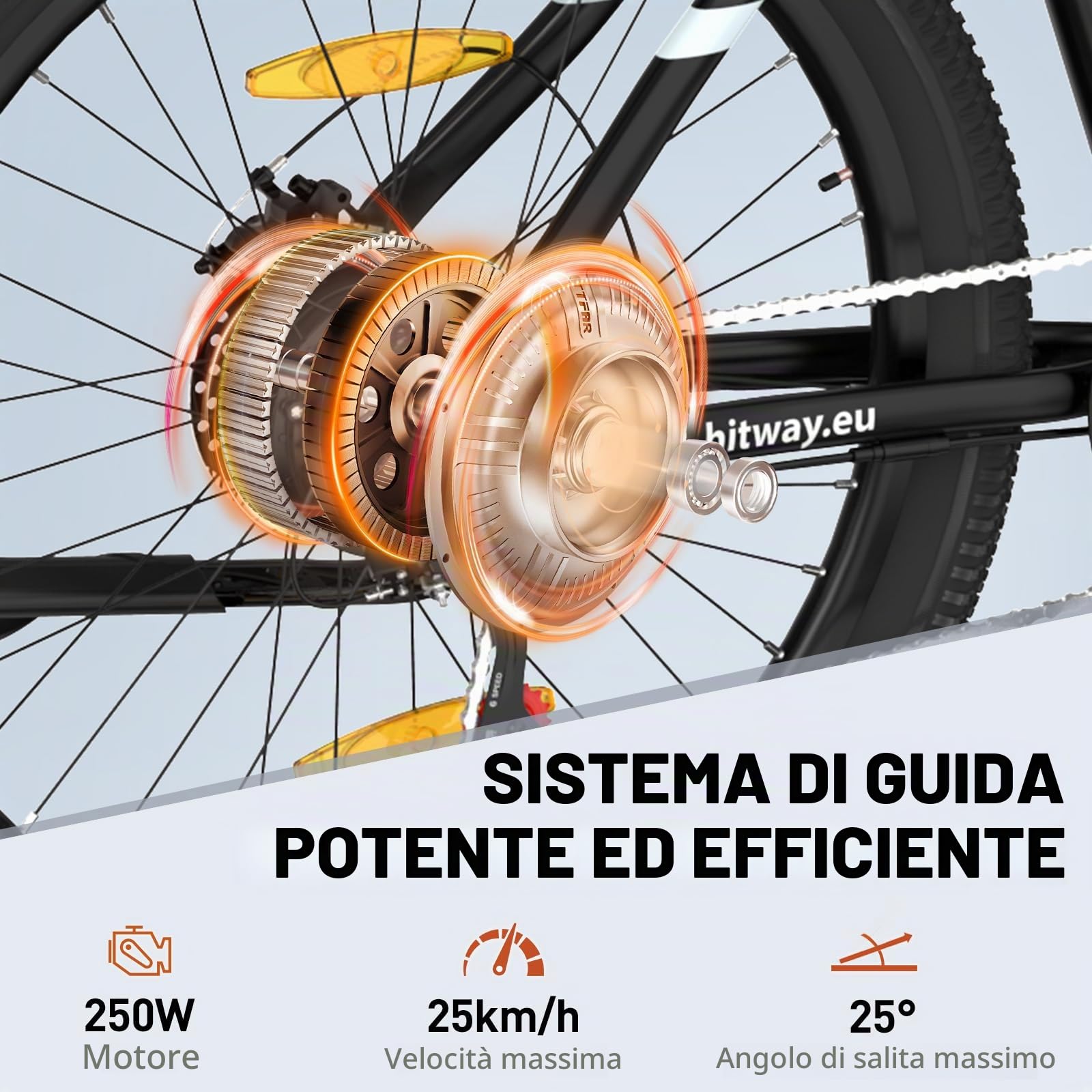 HITWAY Bici Elettrica uomo,27,5" Fat Tire 7 Velocità Bicicletta Elettrica da 36V13Ah Batteria al Litio Rimovibile 60-100km, Pendolarismo in città & MTB Bici Elettriche