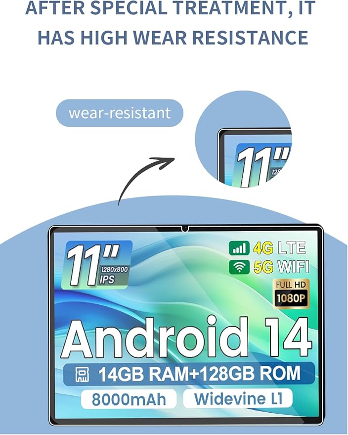 Protector de Pantalla de Vidrio Templado para TECLAST P50 11 Pulgadas (2 Unidades) miniatura 4