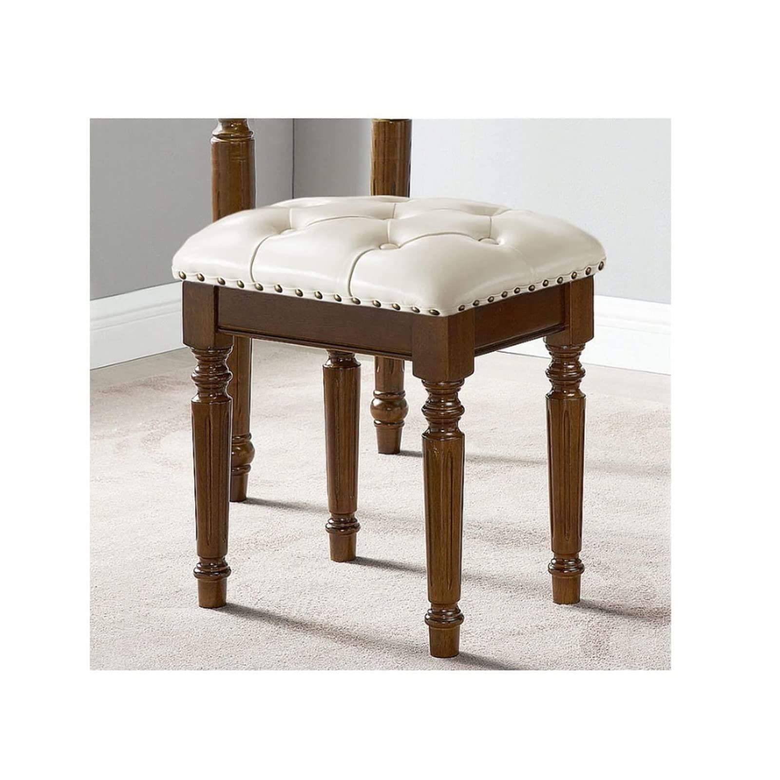 Taburete de cuero para tocador: comodidad perfecta para maquillarse o tocar el piano en casa