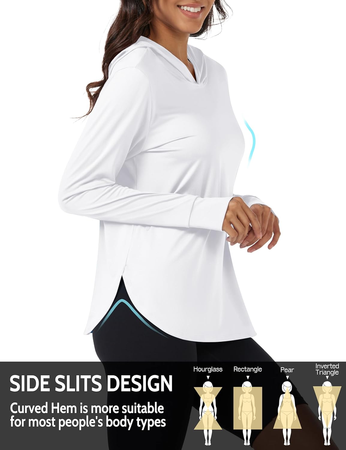 Cavva Womens Sun Protection Hoodies UPF 80+ UV Shirts Long Sleeve Lightweight Hiking Fishing Workout Tops - Image 6