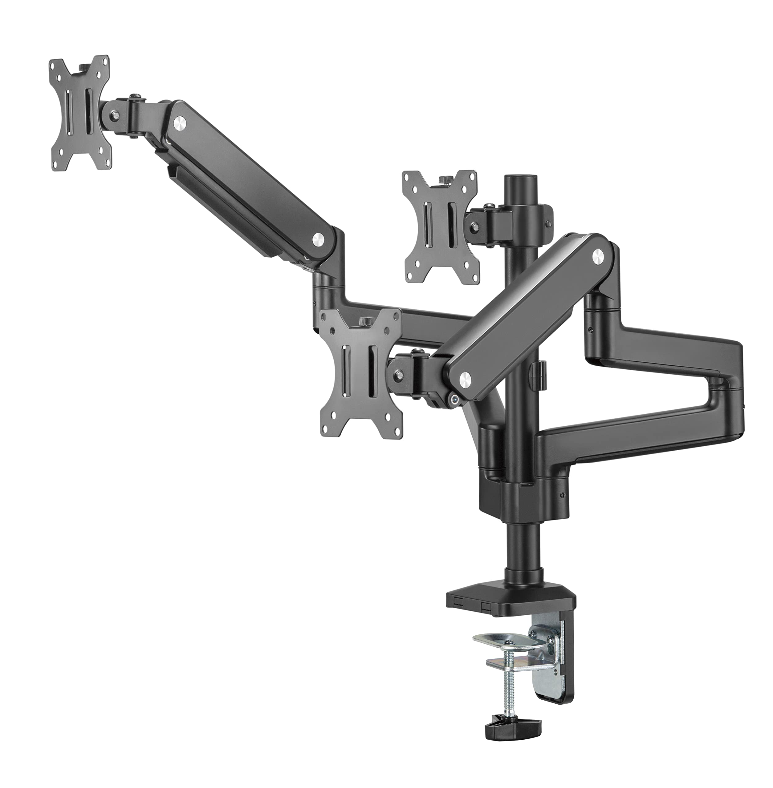 HALTERUNGSPROFI OFFICE-GS736A Support de table triple pression de gaz pour écrans LED LCD jusqu'à 27" VESA 75 x 75 100 x 100