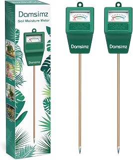 Damsimz 2 Pack Soil Moisture Meter for Plants - Accurate Water Tester, 7.7" Probe, No Batteries, Indoor Outdoor Gardening