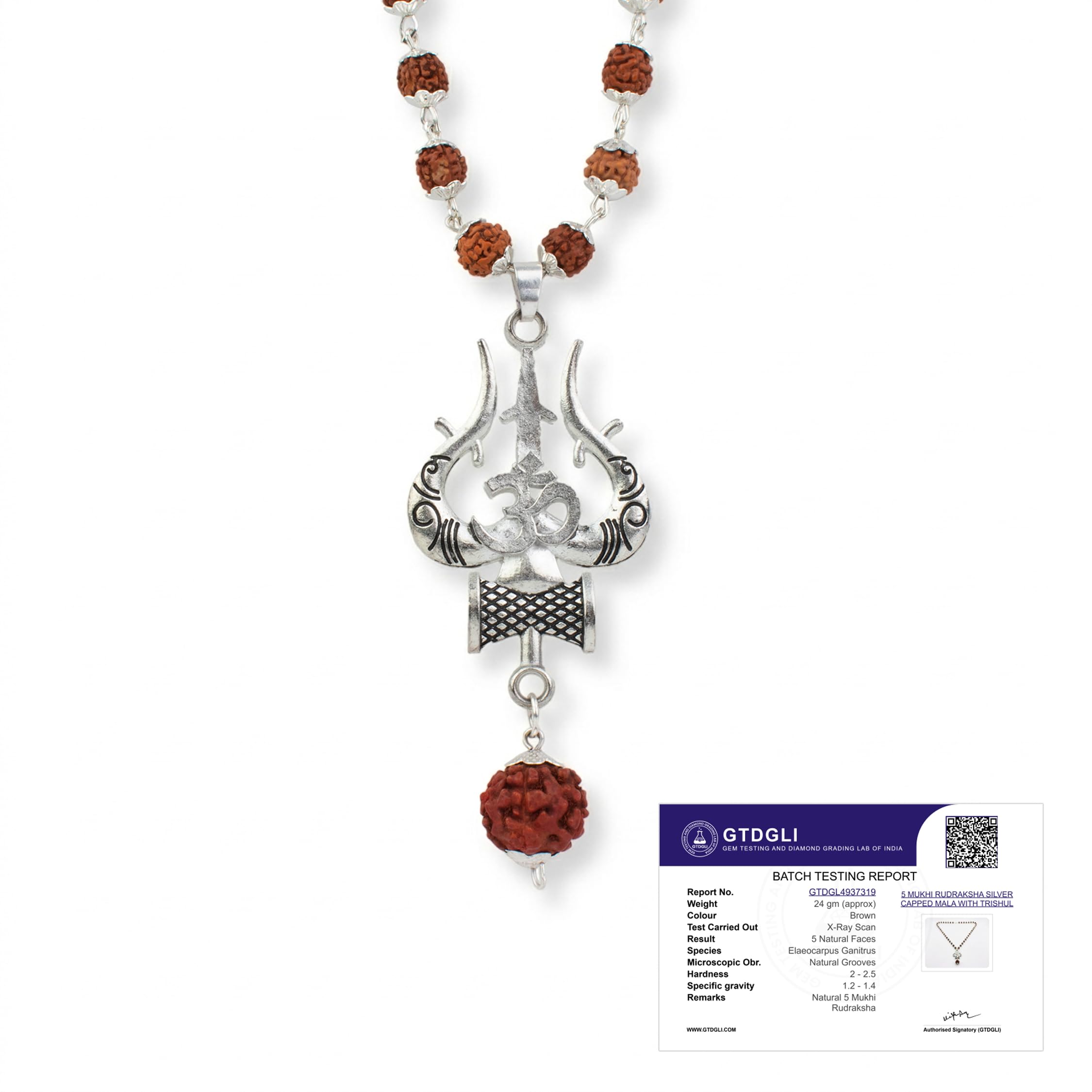 Astrotalk 5 Mukhi Rudraksha Mala with Om Shiva Trishul Pendant | Nepal Origin 5 Mukhi Rudraksha Mala for Peace, Protection & Spiritual Growth | Shiva Trishul for Women & Men | Gift for Man & Woman-image-10