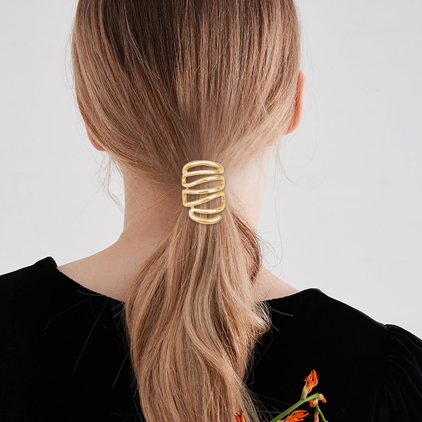 Amazon.com : 3 Pcs 1.6Inch Ponytail Holder Hair Clips Metal 