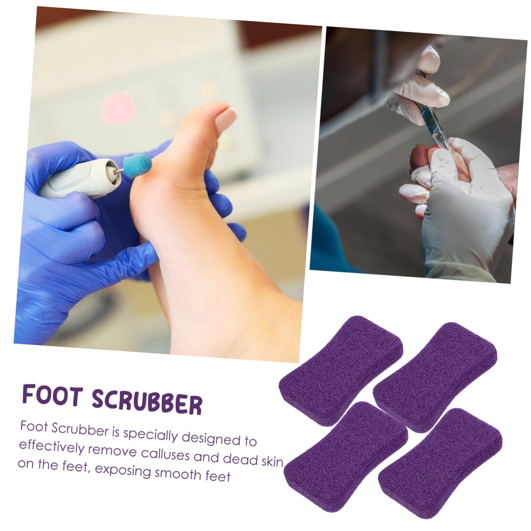 FRCOLOR 16 Pz Pietra Pomice Scrubber Per Pietre Ai Piedi Raspa Per Pedicure Rimozione Esfoliante Strumenti Per Pedicure Piedi Lavapavimenti e Piede File Di Pelle Morta Pu Viola Trucco