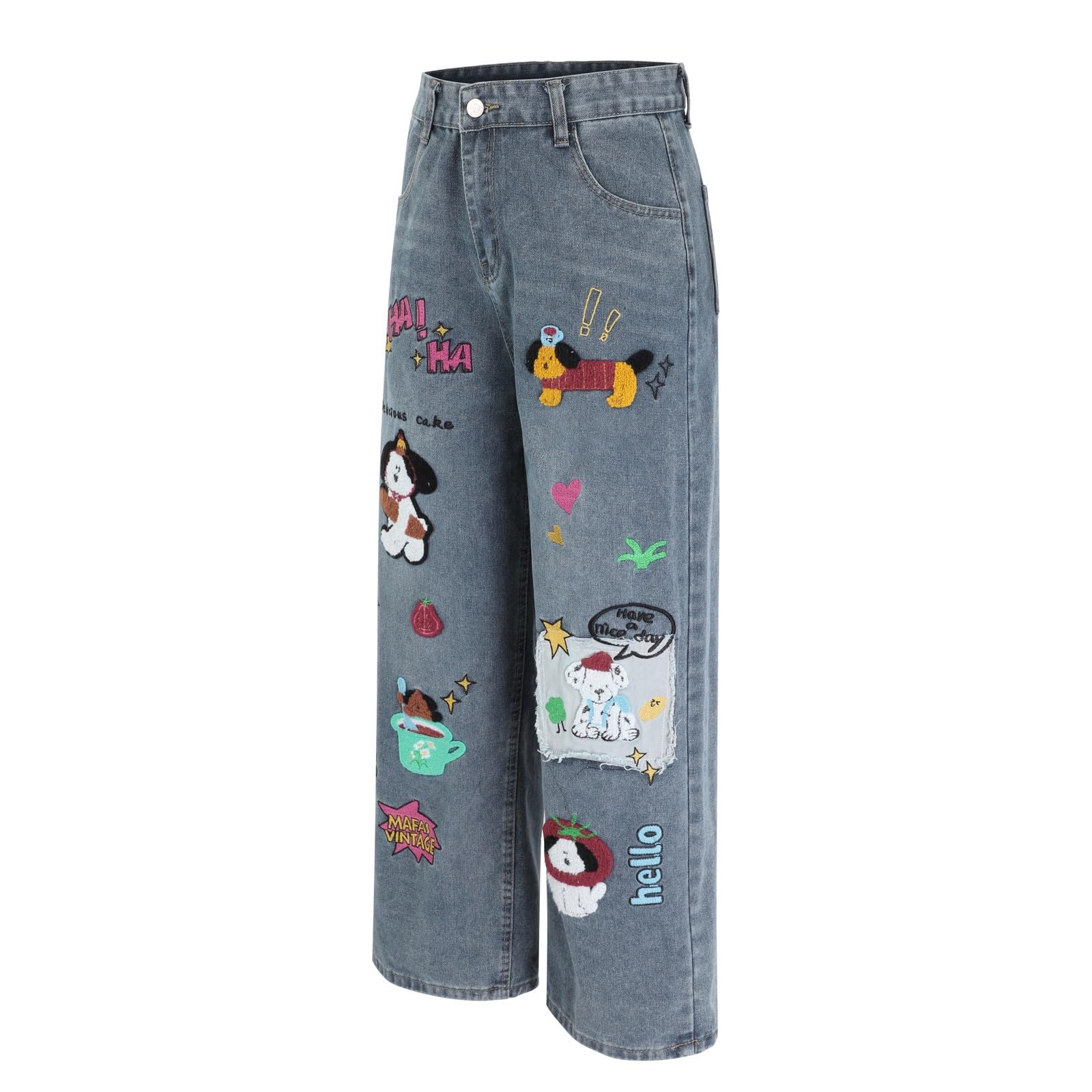 Jeans Donna Curvy Jeans Vita Alta Casual Gamba Larga Pantaloni Baggy Curvy Leggeri Comodi Pantaloni Denim Elasticizzati Larghi Eleganti Palazzo Pantalone Wide Leg Taglie Forti Vintage