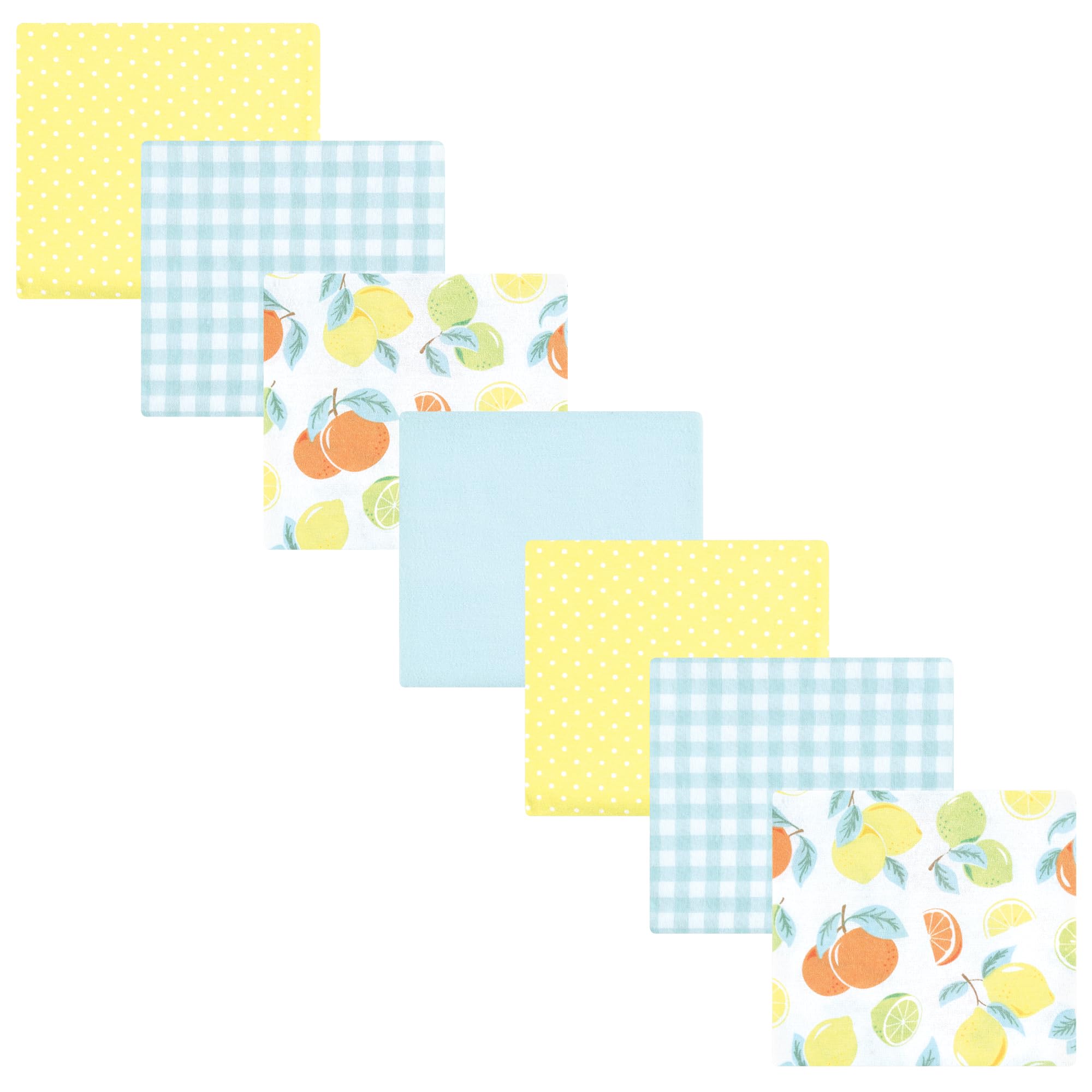 Hudson Baby Unisex Baby Cotton Flannel Receiving Blankets Bundle, Citrus Mint, One Size