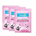 Everyuth Naturals Anti Pollution Pink Clay & Charcoal Sheet Mask Pack of 3