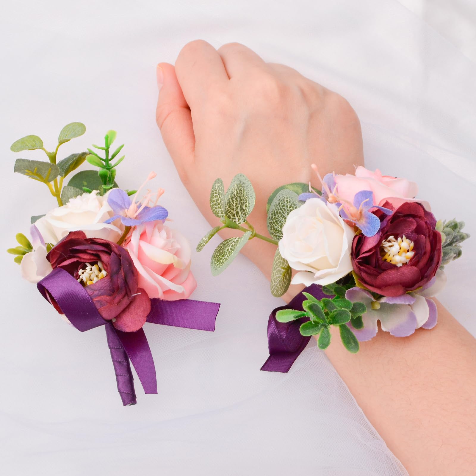 URROMA Wrist Corsage and Boutonniere Set