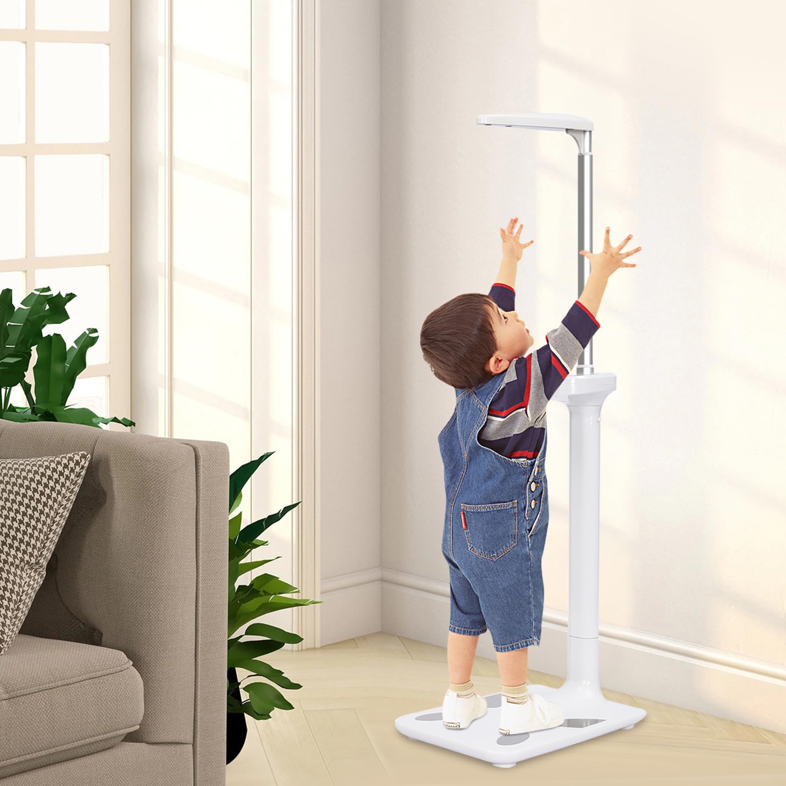 Bilancia digitale LCD, bilancia multifunzionale a ultrasuoni per altezza e peso, strumento di misurazione del grasso corporeo, funzione vocale e dati su peso, altezza, obesità, BMI, per case, scuole