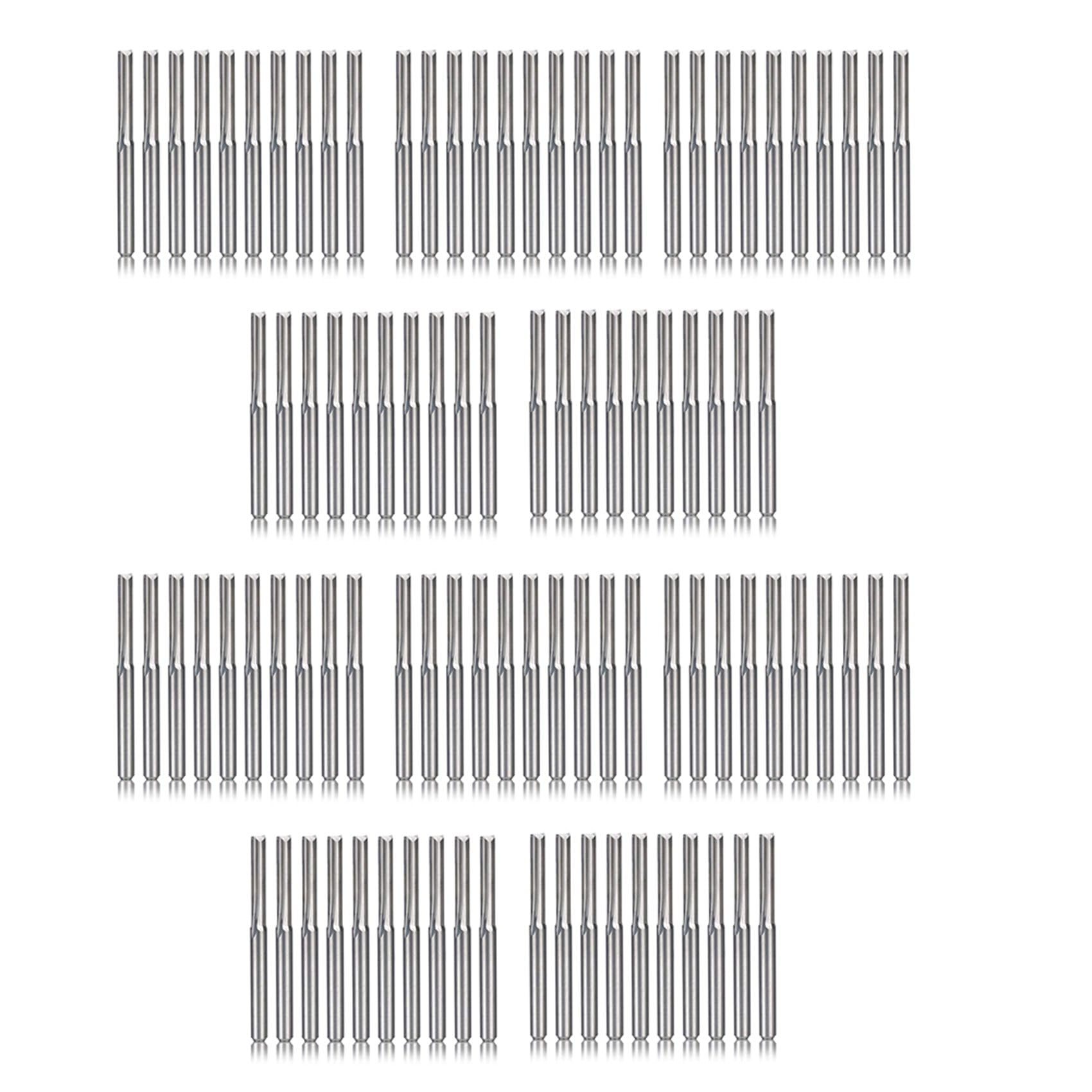 100 Pezzi 2 Flauto Punte del Router di Cnc 3.175 mm Dritto Fresa nel Acciaio al Tungsteno Fresa per Legno Plastica