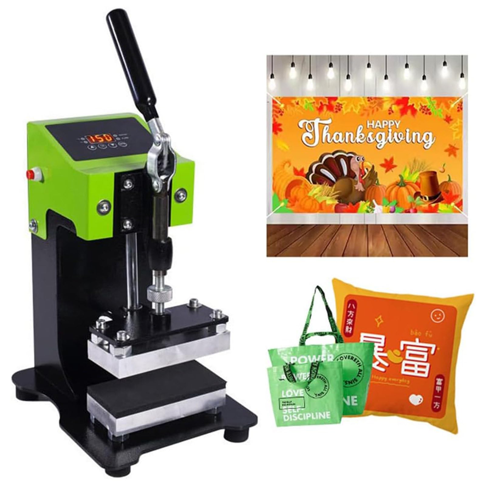 Presse à Chaud pour Colophane 6 x 12 cm, Machine d'Extraction de Colophane 600 W pour Cuir PU, Fleur, Plante, Extraction,Green