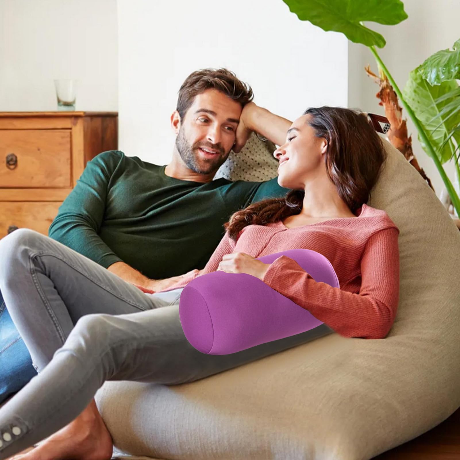 Almohada de microcuentas | Almohada de microcuentas de Tubo para Apoyo del Cuello | Cojín de Espalda para Yoga, relajación en la Cama