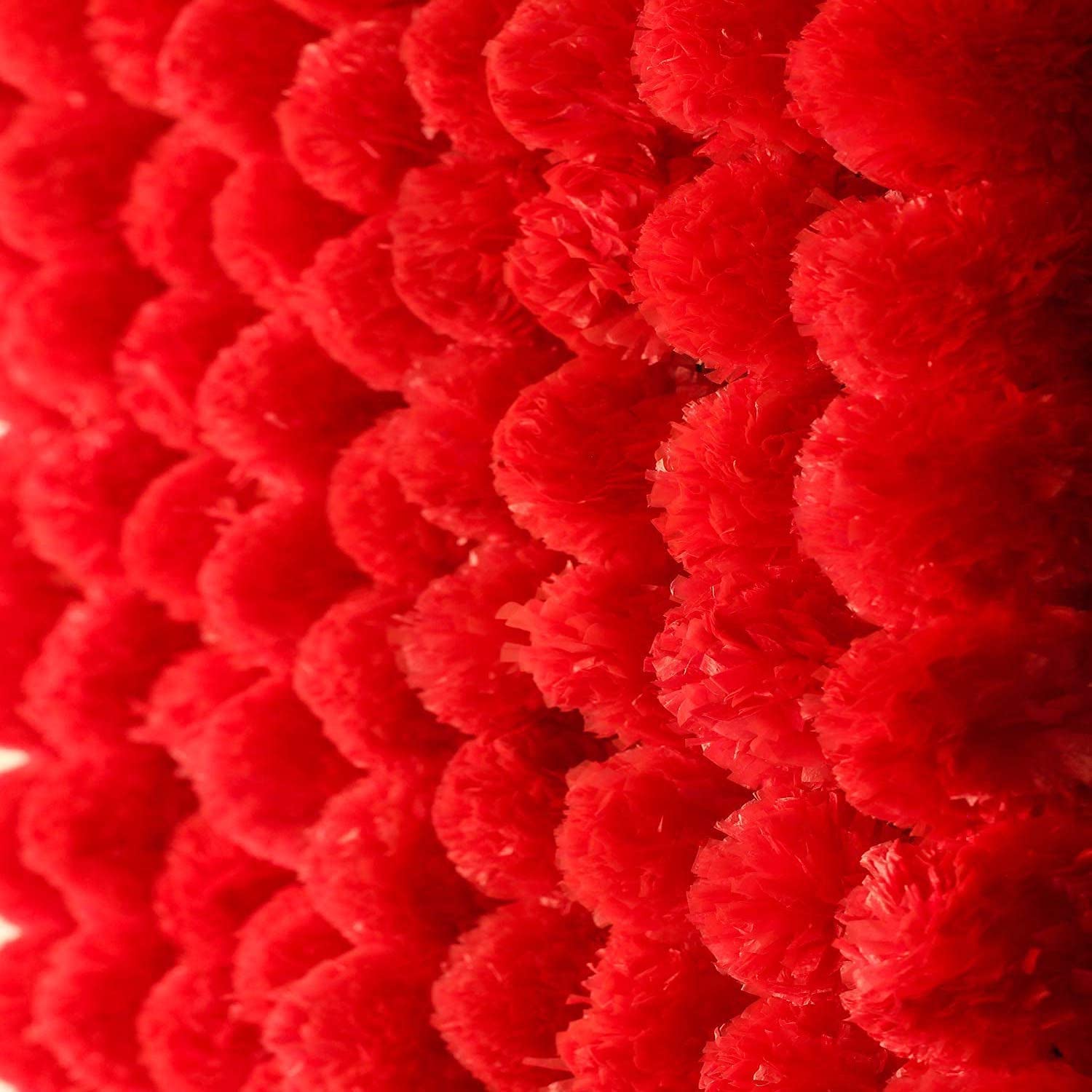 Guirlande de calendula artificiel rouge 1.5m : finis les soucis de fleurs fanees a Noël