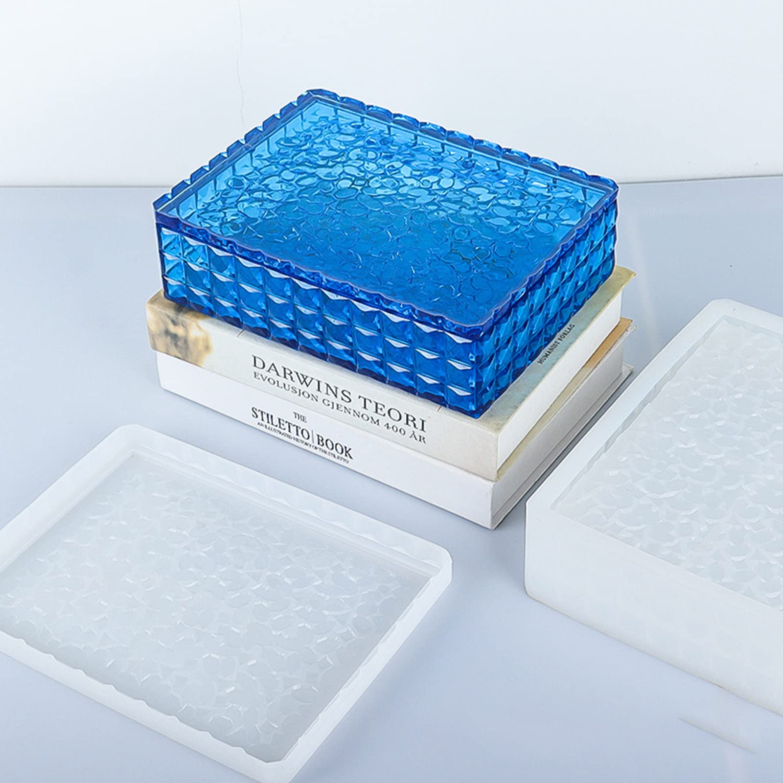Stampo in resina con coperchio per stampi in resina epossidica per colata epossidica stampo decorativo per gioielli scatola contenitore stampi in resina