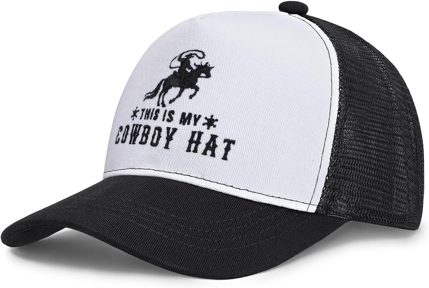 This is My Cowboy Trucker Hat, Adjustable Vintage Embroidered Cowboy Cap,Country Gift Hats for Women Men