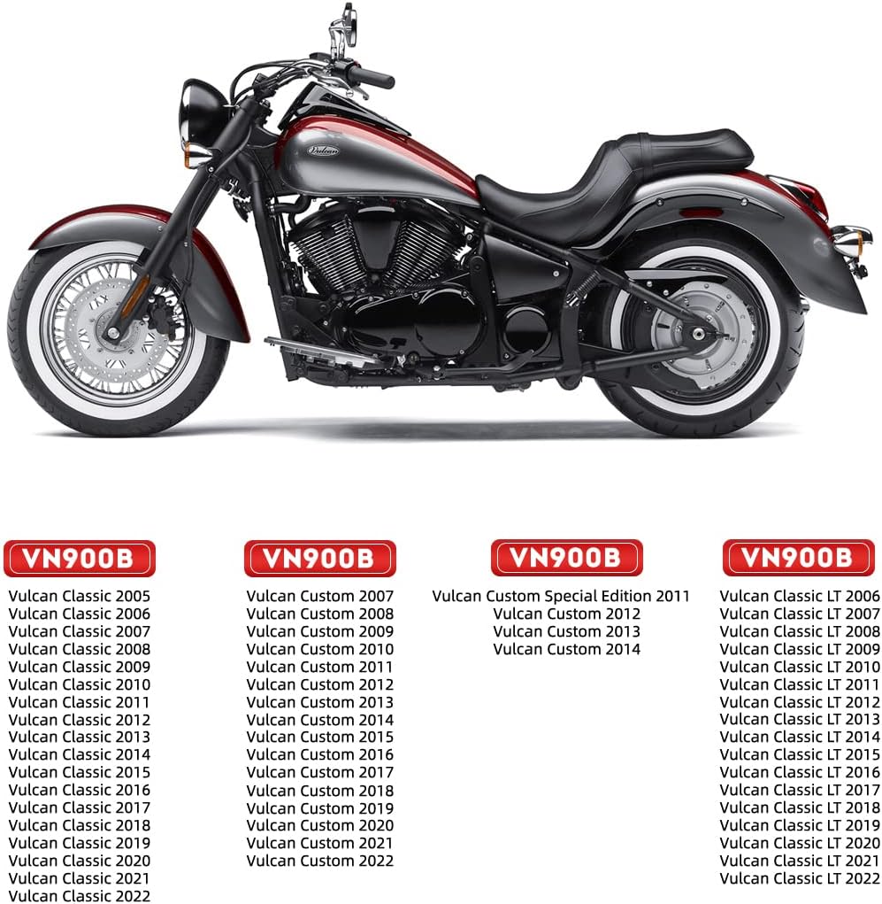 Gamyipp 1.5" Fat Crash Bar Engine Guard Highway Bar for Kawasaki Vulcan 900 VN900 Classic Custom 2006-2019(Chrome)