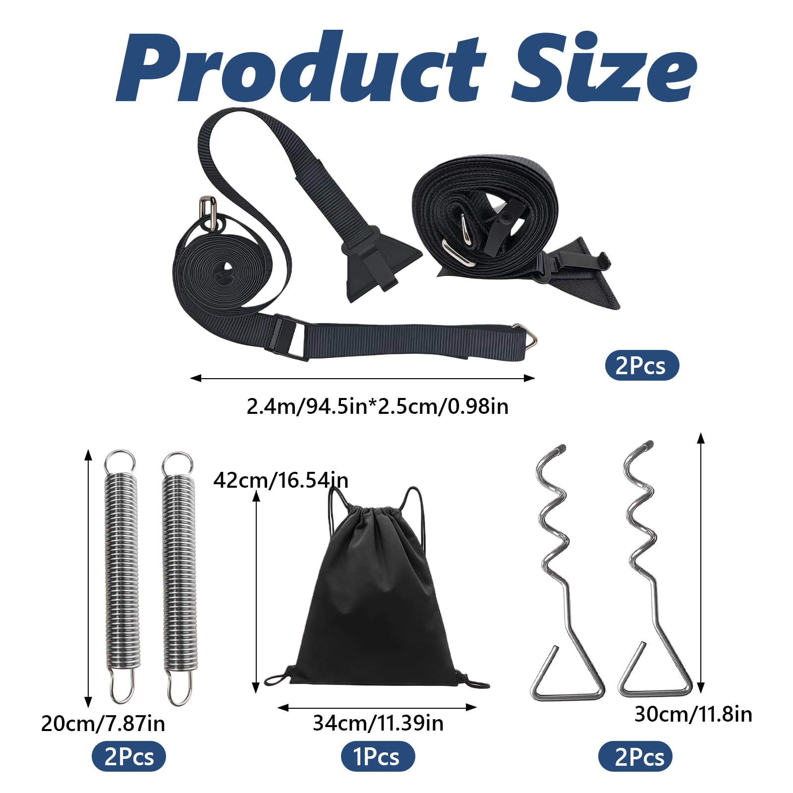Sangle Anti Tempête - Kit de Fixation Universel Auvent Tente avec Système de Ressorts pour Camping Car Caravane Tente et Store Banne Profitez du Camping en Toute Sérénité | sangles, ressorts, clous de tente en spirale, accessoires de fixation solides et r