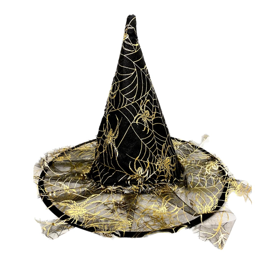 Netted Witch Hat Golden Spider Web Print Design For Halloween -1PC (B0CJPCPFGC) Amazon Price History, Amazon Price Tracker