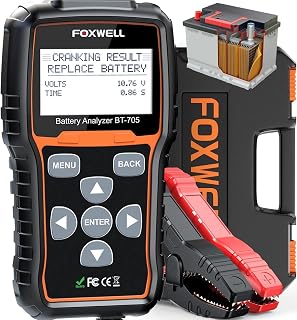 FOXWELL BT705 12V 24V Battery Tester - 100-2000 CCA Professional Cranking Charging Analyzer for Cars Trucks Boats Marine
