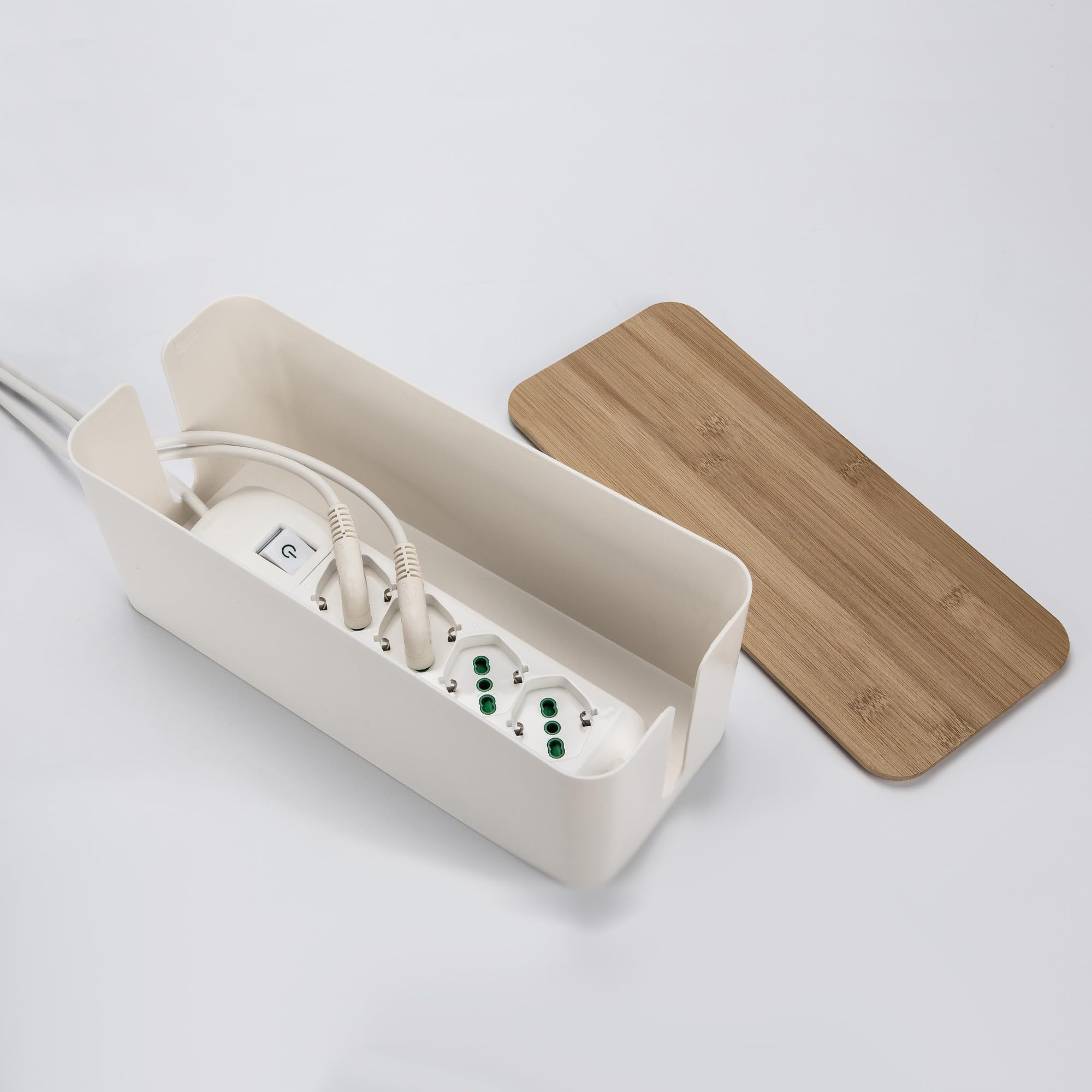 Kabelbox, grote stekkerdoos, kabelverzamelaar, opbergdoos van ABS-kunststof voor kabelgeleiding, oplaadkabel, kabelorganisatie met ventilatie, kabelverbergen ter bescherming van kinderen en huisdieren