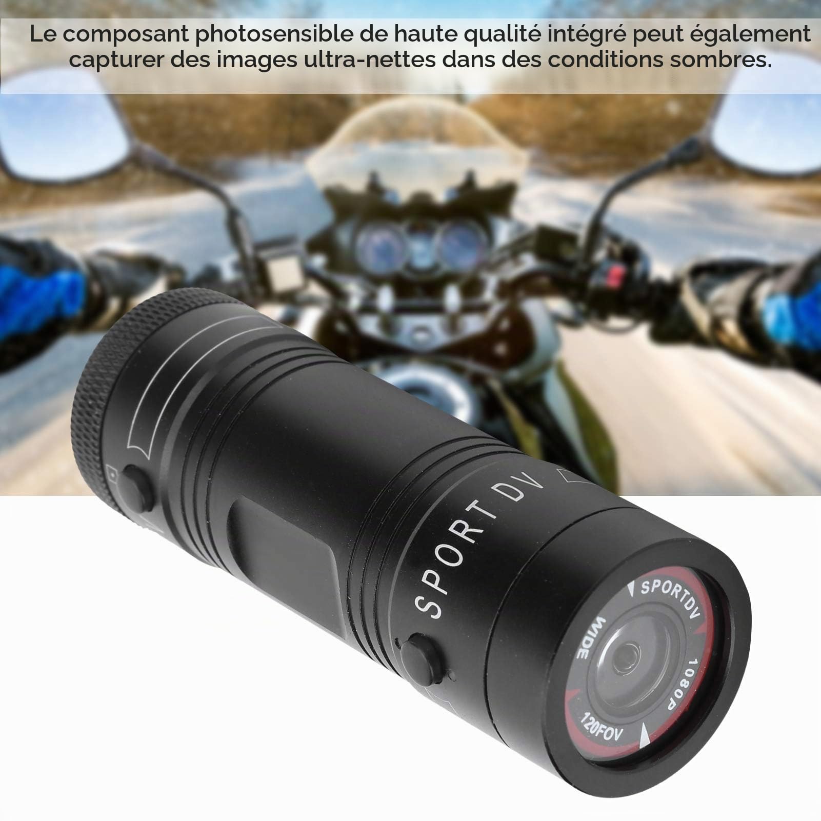 Caméra d'enregistrement de Tableau de Bord de Moto, enregistreur de Conduite vidéo 1080P 30fps Dash Cam DVR de Moto avec Vue d'angle de 120 degrés, Carte mémoire de 32 Go de Soutien