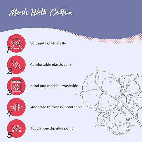 Miniatura 4 de Sosenfer Calcetines antideslizantes para niños pequeños con pinzas, 5-10 pares de calcetines antideslizantes para bebés de 1 a 7 años, hechos con