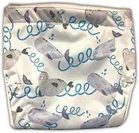 Fralda de Pano Ecológica AURORINHA SUSTENTÁVEL Pocket Coleção PUL Tamanho Recém-nascido 2,5kg/7kg (Peixe Boi)