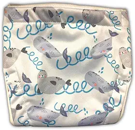 Fralda de Pano Ecológica AURORINHA SUSTENTÁVEL Pocket Coleção PUL Tamanho Recém-nascido 2,5kg/7kg (Peixe Boi)