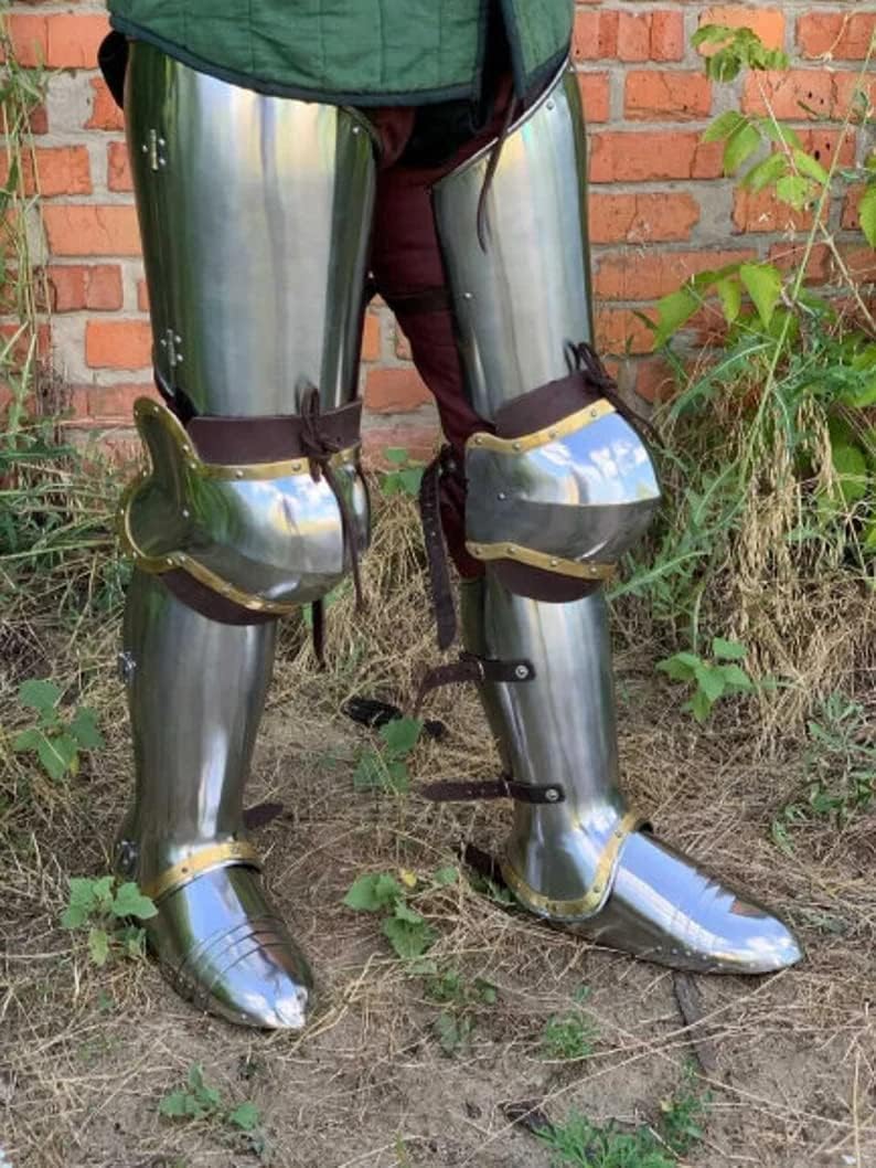 Medieval Combat Leg Armor Set SCA LARP Steel Leg Protection Leg Armour Cosplay Knight Armor Suit