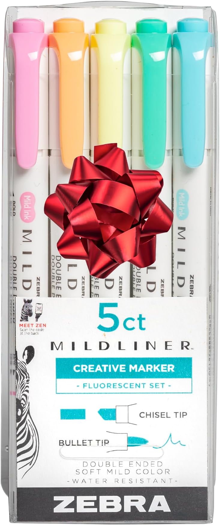 Zebra Mildliner Double Ended Marker Bold & Fine Point 5/Pkg-Fluorescent -78105