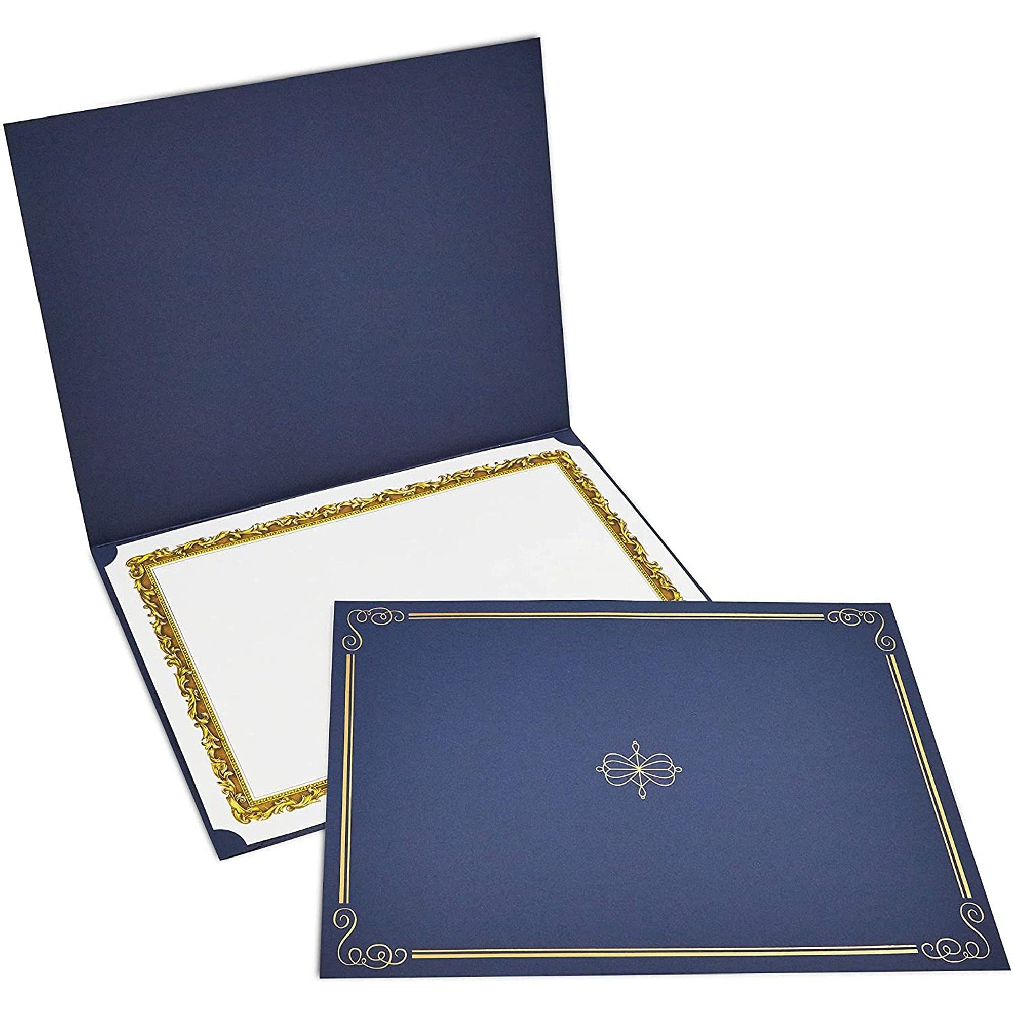 Certificate Holders 25 Pack Navy Blue - Gold Foil Border Diploma Covers ...