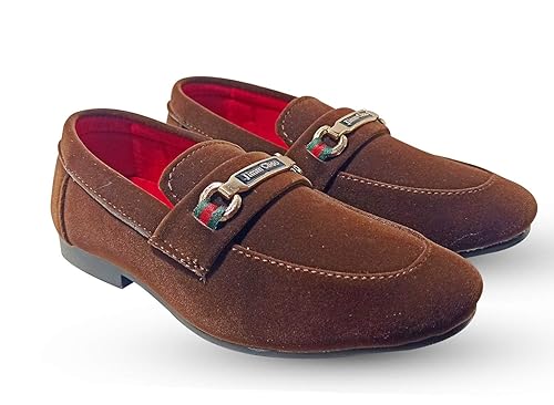 FOOTONREST Boys Latest Brown Tan Black Color Outdoor Formal Casual Ethnic Daily Use Kids Loafers Shoes 1 Year to 12 Years Kids