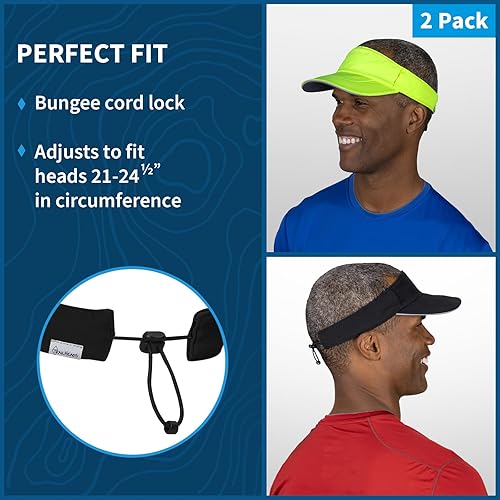 Miniatura 2 de TrailHeads Sombrero con visera solar para hombre, viseras de golf recicladas para hombre, visera de correr para tenis, deportes, entrenamientos