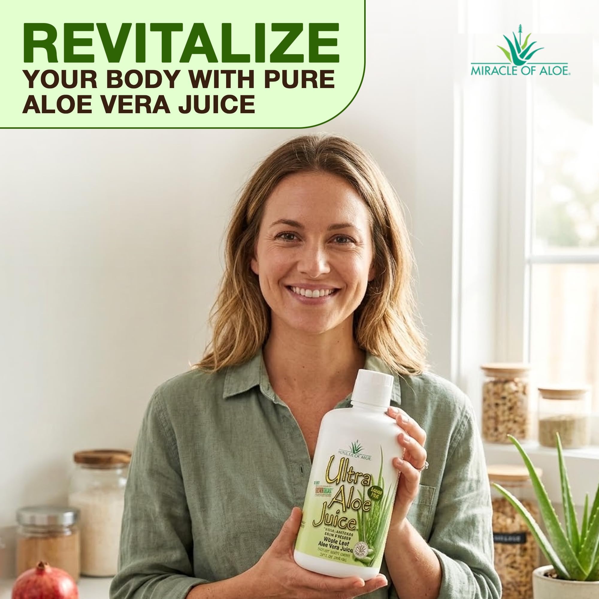Amazon.com: Miracle of Aloe Ultra Aloe Vera Juice, 1 Qt. 4 Pack, Whole Leaf,  Pure, Filtered, Certified for Content and Purity (Gallon) : Beauty &  Personal Care
