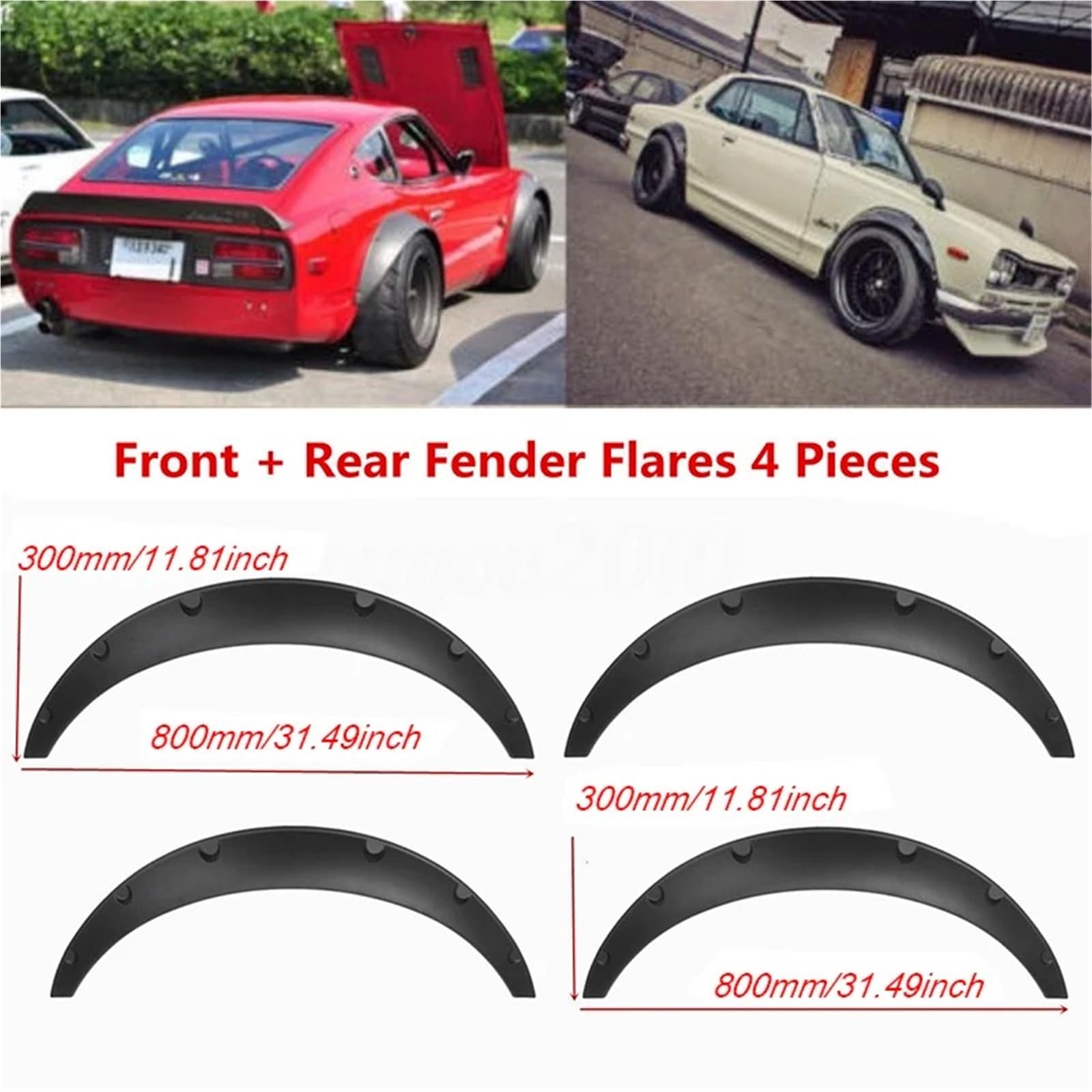 Passage Roue Lot De 4 Élargisseurs d'ailes Aspect Carbone Protections Anti-Rayures Accessoires Universels pour Voiture Élargisseurs D'Aile