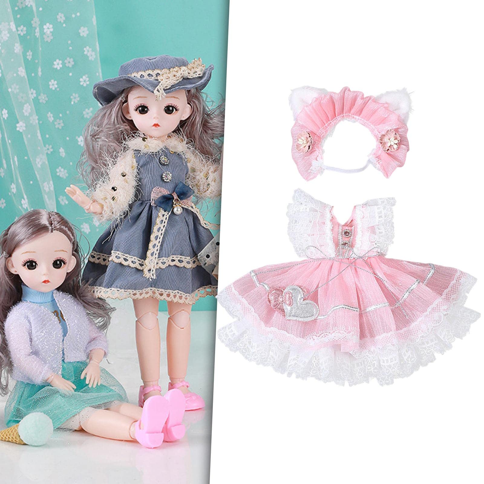 10 Set Puppenkleidung Kleid Kostüme Outfits Kollektionen Mode für 30cm Babypuppe Rosa