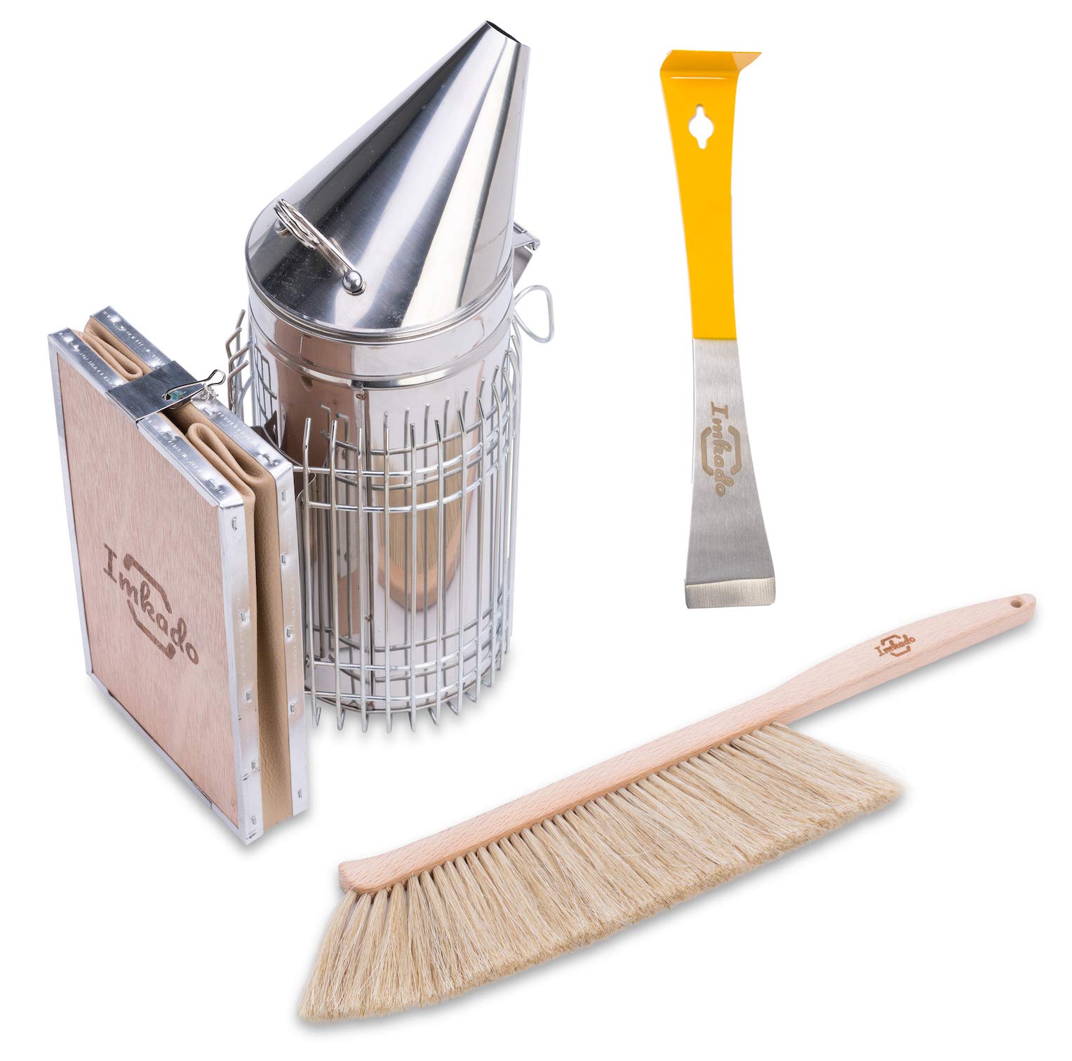 Imker Einsteiger Set Standard - Premium Edelstahl-Smoker, Bienenbesen, Stockmeißel - Einsteiger-Set Imkereibedarf