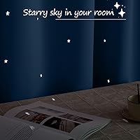 Vista 6 de NICETOWN - Cortinas para habitación de niños con estrellas de corte láser, cortinas de ventana opacas para guardería para bloquear la luz y reducir