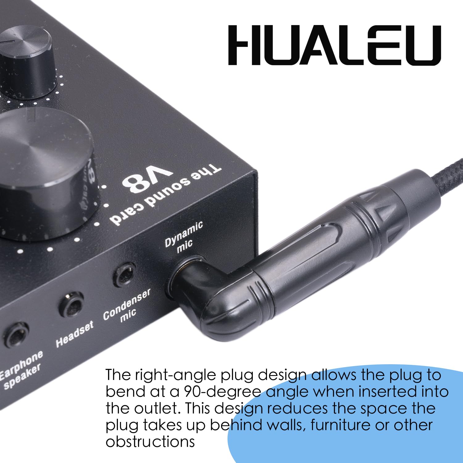 HUAELU Audiokabel, rechtwinklig, 6,35 mm, TRS-Stereo-Stecker auf Buchse, 6,35 mm Stereo-Stecker auf 1/4-Zoll-Buchse, Stereo-Gitarren-Verlängerungskabel für Verstärker, Kopfhörer, 2 Stück