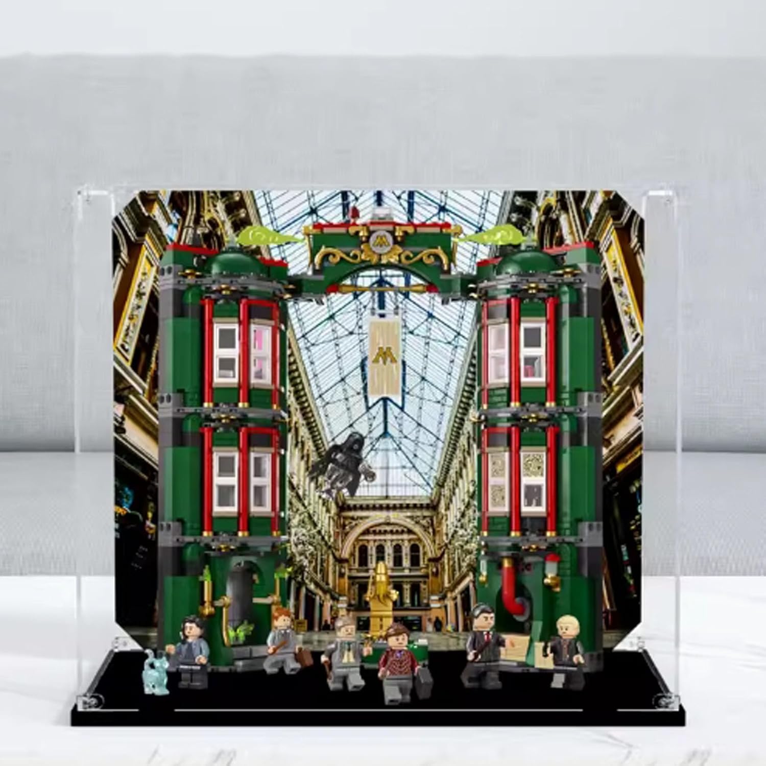 Acrylic Display Case, Compatible with The Lego 76403 Ministry of Magic Block Model, Clear Dustproof Storage Cabinet Organiser, Protects Decorative Collectibles (Display Case Only)