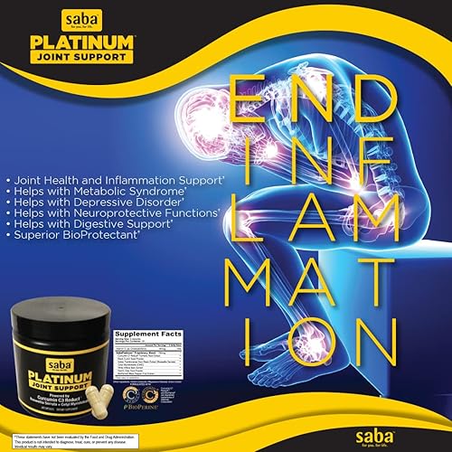 Miniatura 9 de Saba Platinum Soporte para las articulaciones - Fórmula potente y de acción rápida - 60 cápsulas
