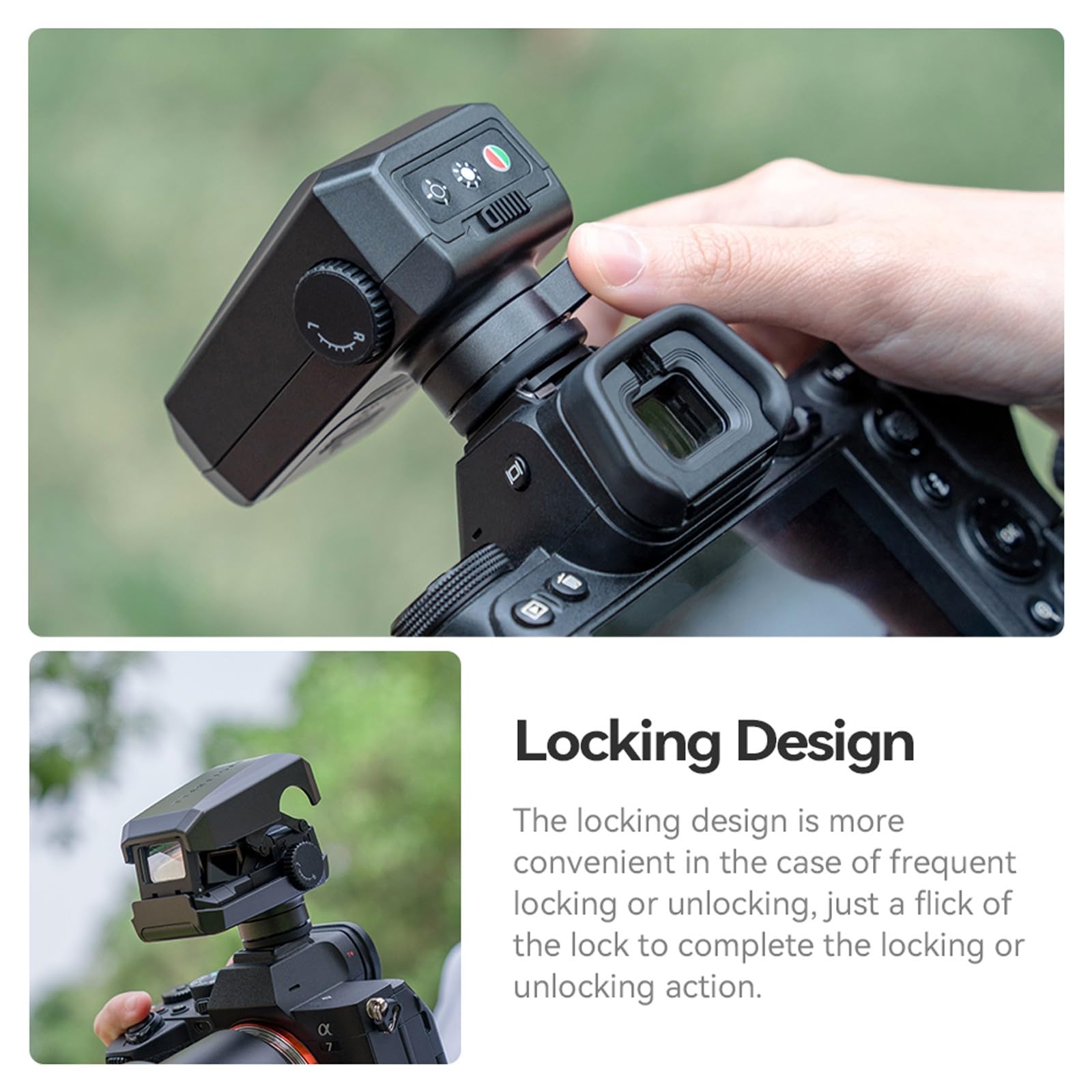 TTArtisan Dot Sight Red/Green Reticle Dot Sight pour la photographie téléobjectif, prise de vue d'oiseaux, avec 5 réglages de luminosité, griffe froide universelle compatible avec Canon Nikon Sony Fuj